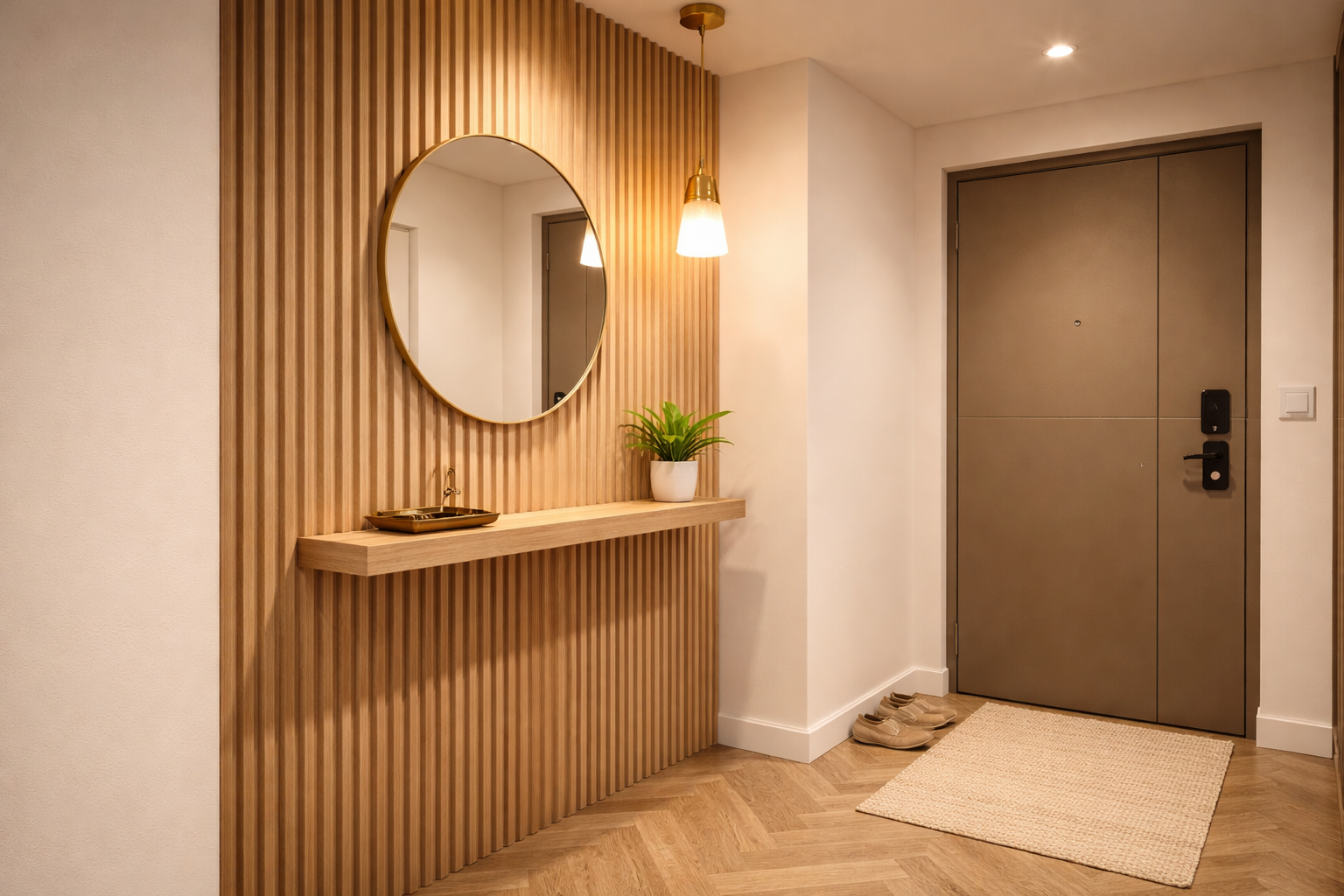 Fluted wall panelling in a modern Bangalore living room — interior design trend