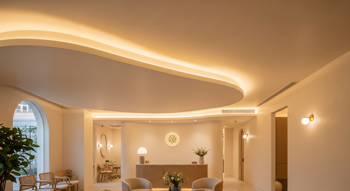 POP false ceiling dental clinic commercial Indiranagar Bangalore — Elysian False Ceiling